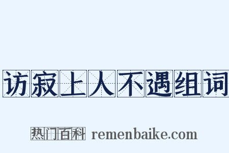 访寂上人不遇组词是什么意思的图片